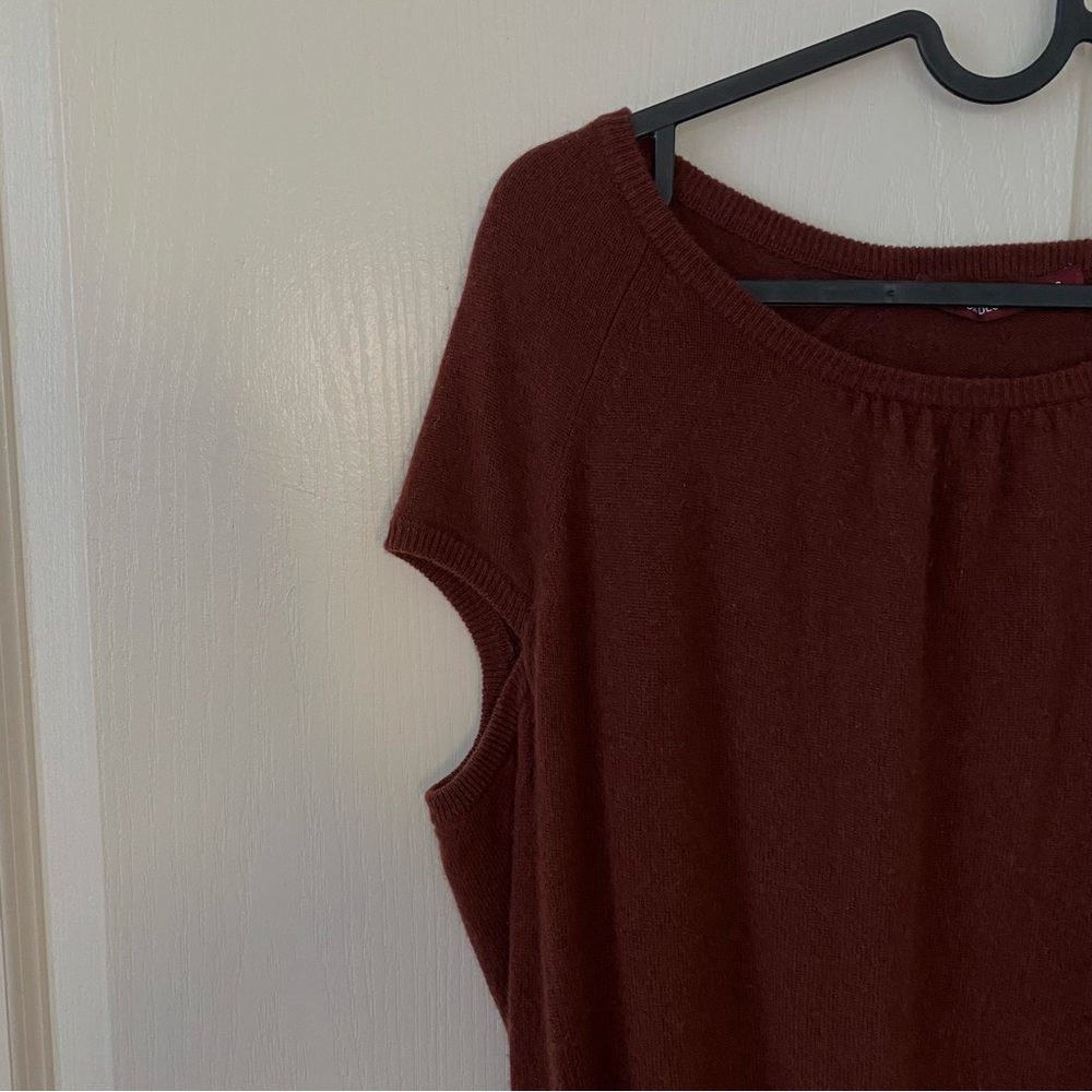 NWOT Comptoir Des Cotonniers Brown Cashmere Crew Neck Sleeveless Sweater Size 2 - Picture 2 of 7